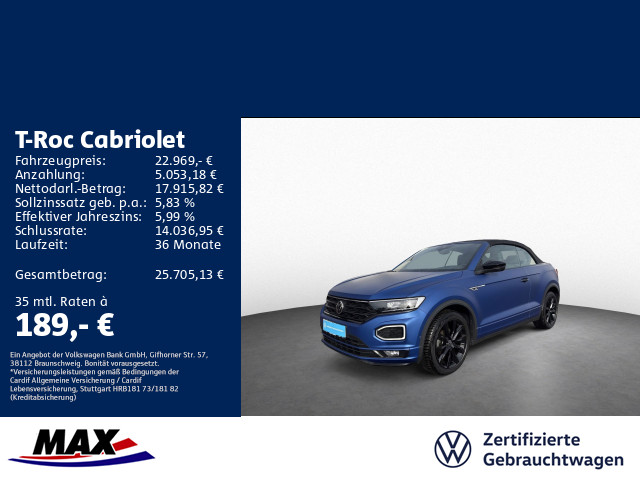 T-Roc Cabriolet 1.5 TSI DSG R-LINE EDITION BLUE LED+KAMERA+AHK+ACC