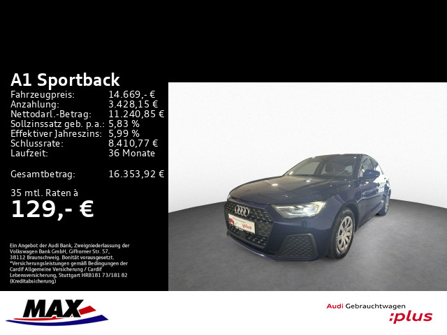 A1 Sportback 25 TFSI LED+MMI NAVI+PDC+VCP+KLIMA+