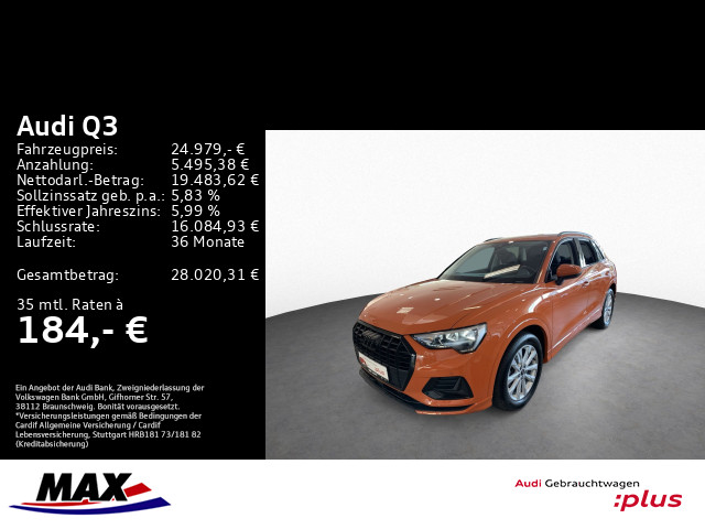 Q3 35 TFSI ADVANCED +LED+OPTIK+VCP+ALU+SHZ+NAVI+