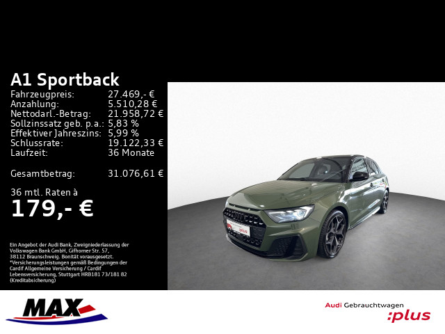 A1 Sportback 30 TFSI S LINE LED+SONOS+OPTIK+VCP+