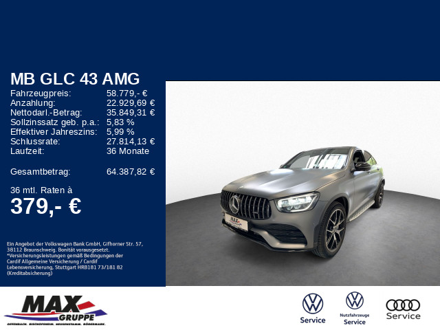 GLC 43 AMG 4M NIGHT+SAGA+AHK+HUD+PANO+360&deg;