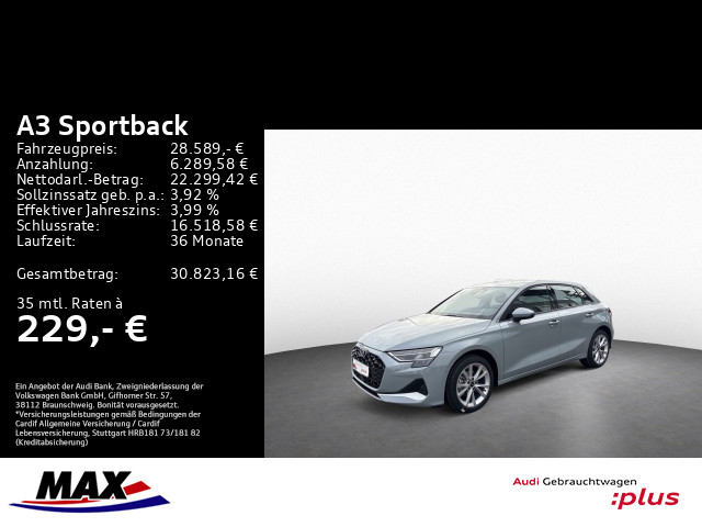 A3 Sportback TFSI ADVANCED LED+SONOS+HUD+VCP+NAV