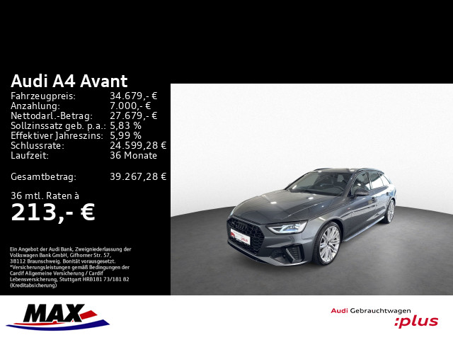 A4 Avant 45 TFSI QUATT S LINE LED+AHK+PANO+OPTIK